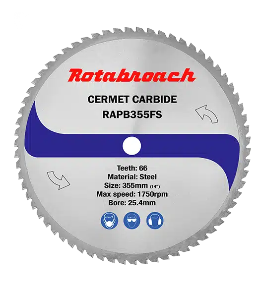 Rotabroach Metal Cutting Saw Blade – Raptor Series – Cutting CERMET Blade – 355mm – Pack of 10