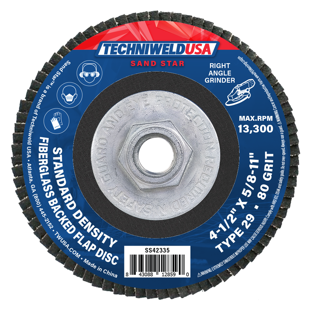 4-1/2 X 5/8-11 Flap Disc Type 29 - 80 Grit