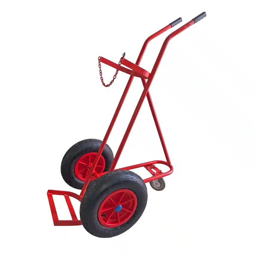 Single Oxygen Acetylene 16″ Air Wheels 3 Wheel Cylinder Trolley KB30