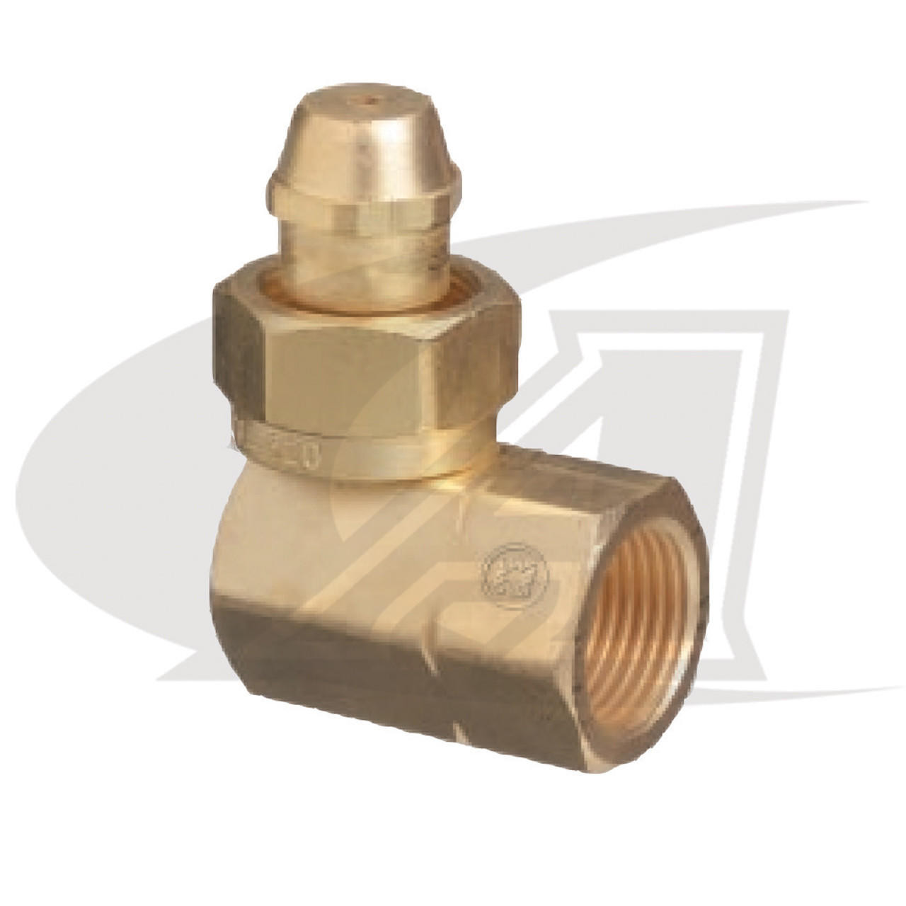 CGA-520 to CGA-510 Cylinder Adapter -- 90° Fitting