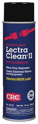 CRC 02120 Lectra Clean II Non-Chlorinated Heavy Duty Degreasers, 20 oz Aerosol Can (12 Cans)