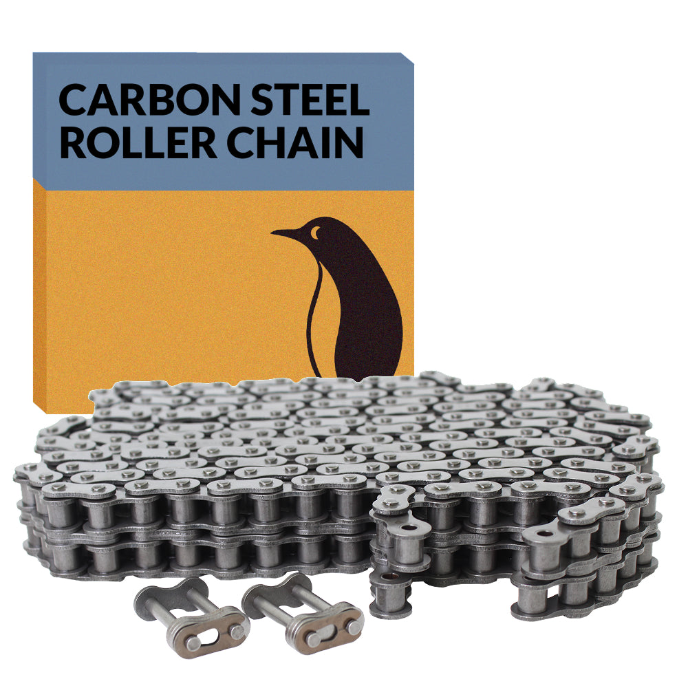 #140-2 Duplex Double Strand Roller Chain x 10 feet + 2 Connecting Links